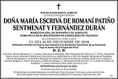 María Escribá de Romaní Patiño Sentmenat y Fernández Durán